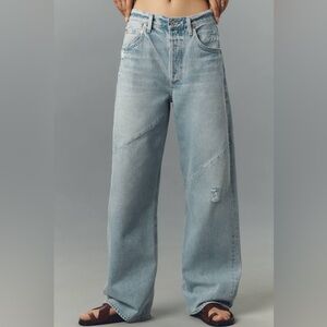 NWT Citizens Of Humanity Ayla Swirl High Rise Tapered Baggy Wide-Leg Jeans